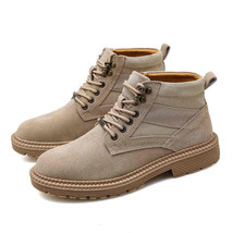 Lace Up Men Shoes Comfortable Winter Men&#39;s Boots High-Cut Sneakers for Men Fashi - £39.79 GBP