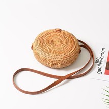 Men round straw bags summer rattan bag female handmade woven beach crossbody bag ladies thumb200