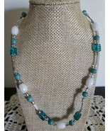 Semi-Precious Stone &amp; Beaded Necklace ~ 16&quot; Long ~ Multi Colored ~ New ~ 27 - £17.55 GBP