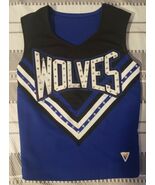 VARSITY WOLVES BLUE BLACK CHEERLEADER CHEER TOP BLOUSE COSPLAY HALLOWEEN 28 - €27,38 EUR
