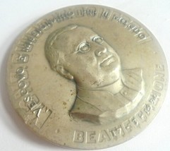 Bronze paperweight medal silver plated Beatification Guido M. Conforti e... - $29.00