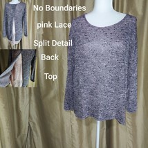 No Boundaries Light Knit Pink Lace Back Top Size XXL - £6.26 GBP