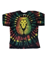 DOM The Art Rasta Tie Dye Lion  Graphic T-Shirt Size Large - $24.47 CAD