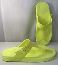 FitFlop Sandals Womens 11 IQushion Electric Yellow Flip Flop Slip-On Sho... - $368.09 MXN