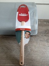 Rubber Spatula Scrapper Cake Boss Spoonula Silicone Red Wooden Handle 11... - £13.20 GBP