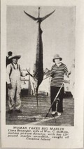 1930 Magazine Photo Woman Catches 129-lb Marlin Swordfish Off Catalina Island - £7.31 GBP