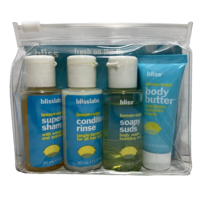 Bliss Lemon +Sage Travel Kit, Shampoo, Conditioner, Body Wash &amp; Body Lotion - £9.94 GBP