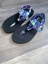 Skechers Yoga Foam Sling Black Flip Flops Sandals Thong Size 9 Tie-Dye - $16.78