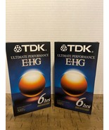 TDK EHG VHS Tapes 6 Hrs Lot of 2 New Sealed Vintage Electronics - $158.63 MXN