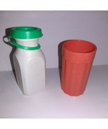 Fisher Price Fun w/Food Milk Bottle w/Green Top #637 #131 #2102 Orange Cup - £5.84 GBP