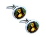 MONA LISA CUFFLINKS Famous Da Vinci Art Masterpiece Renaissance Smile w ... - $11.95