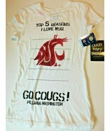 NWT Women&#39;s Juniors WSU Cougars My U White Tshirt Medium Soft Cotton WSC... - $6.88