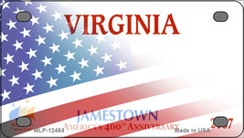 Virginia Half American Flag Novelty Mini Metal License Plate Tag - £11.72 GBP