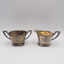 Homan Plate On Nickel Silver Sugar &amp; Creamer Set W.M. Mounts Made In USA - £58.35 GBP