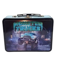 RARE Monster Trucks Metal Lunch Box 3D Embossed Paramount Pictures - £14.90 GBP