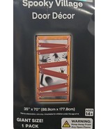 Spooky Village Zombie Halloween Door decor 35in x 70 Giant Size 1 Piece - $363.64 MXN