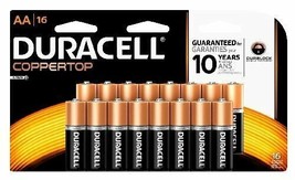 NEW Duracell Coppertop AA Alkaline Batteries, Pack of 16 Batteries - $11.88