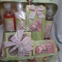 Spring Dreams Deluxe Paper Suitcase Gift Box Body Wash Splash Lotion Bar Candle - £15.00 GBP