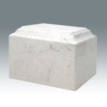 White Carrera Cultured Marble Urn- Cremation Urn for Human Ashes - £126.63 GBP