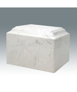 White Carrera Cultured Marble Urn- Cremation Urn for Human Ashes - £125.44 GBP