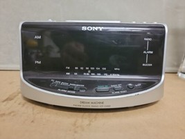 Sony ICF-C492 Dream Machine Large Display Clock AM FM Radio Tested Works Used  - £21.48 GBP