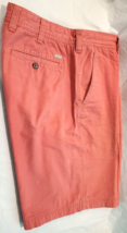 Izod Saltwater Shorts Men&#39;s Size 38 Coral/Peach 100% Cotton Golf Belt Loops - $18.95