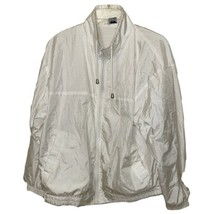 Two Twenty Vintage White Nylon Full Zip Windbreaker Jacket Womens Large ... - $15.00