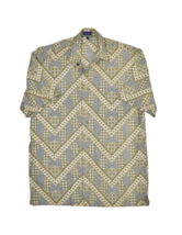 Vintage Singapore Collection Shirt Mens XL Chevron Stripe Gold Hawaiian ... - $23.07