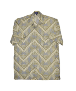 Vintage Singapore Collection Shirt Mens XL Chevron Stripe Gold Hawaiian ... - $23.07