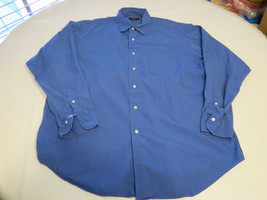 Mens Brooks Sport long sleeve button shirt L large cotton blue EUC @ - £17.62 GBP