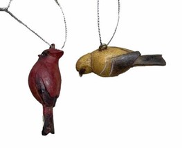 Midwest CBK  Mini Bird Themed Christmas Ornaments Set of 2 hanging 2 Inch - £9.23 GBP