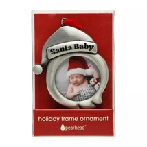 Pearhead Holiday Santa Baby Frame Silver Ornament Keepsake First Christmas - £15.81 GBP