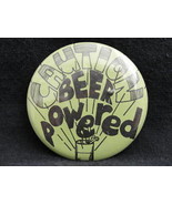 Pinback Button One Caution Beer Powered 1980s Vintage Green Badge Round ... - £3.92 GBP