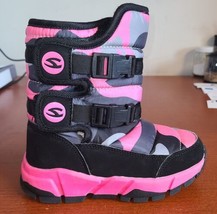 Girls Hot Pink Black Gray Camo Snow Moon Cold Weather Winter Warm Boots ... - $14.84