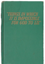 Things In Which It Is Impossible For God To Lie Hardcover Book - £3.90 GBP