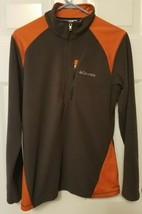 Mens Columbia Fleece Pullover 1/4 Zip Sweatshirt Gray/Orange Size Small - £11.41 GBP