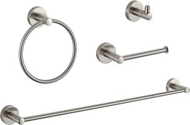 Bgl Bathroom Accessory Set Brushed Nickel 4-Pieces Bathroom Towel Rack 2... - £32.30 GBP