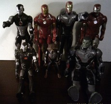 IRONMAN ACTION FIGURE Lot + HULK &amp; ROCKET RACCOON (7 Collectible Figures) - $546.02 MXN