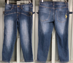 Phat Fashion Stretch Capri Womens Jeans Blue Capri Size One 28X21 - £12.19 GBP