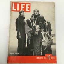 VTG Life Magazine February 5 1940 Swedish Aviators Photograph Newsstand - £14.90 GBP