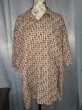 Campia Moda Button Down Shirt Abstract Basket Weave Print Cotton Mens XXL - $12.14