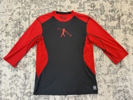 Nike Pro Combat Shirt Men&#39;s Large Swingman Griffey Jr 3/4 Sleeve Baseball Fitted - £19.46 GBP