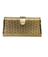 Vintage Saks Fifth Avenue Gold Metal Clutch Purse - Made In Italy  - $74.25
