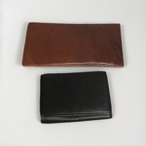 Set Of 2 Vintage Genuine Leather Wallets - Brown One Is Piel Brand - $24.74