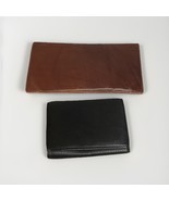 Set Of 2 Vintage Genuine Leather Wallets - Brown One Is Piel Brand - $24.74