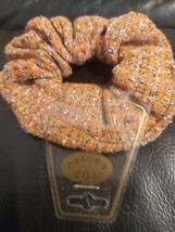 Ladies Tweed Orange Multicoloured Hair Scrunchie Hair band - £0.98 GBP