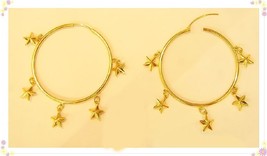18k gold hoop STAR  earring from thailand #25 - £553.16 GBP