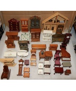 Vintage Dollhouse Miniatures Wood Furniture 38ea Pieces Mix Lot Russ & Wangs 11W - $99.99
