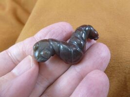 (Y-CATE-560) little red green INCH WORM CATERPILLAR gemstone Stone carvi... - $15.59