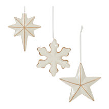 Ceramic Star and Snowflake Ornament (Set of 6) - $1,094.55 MXN
